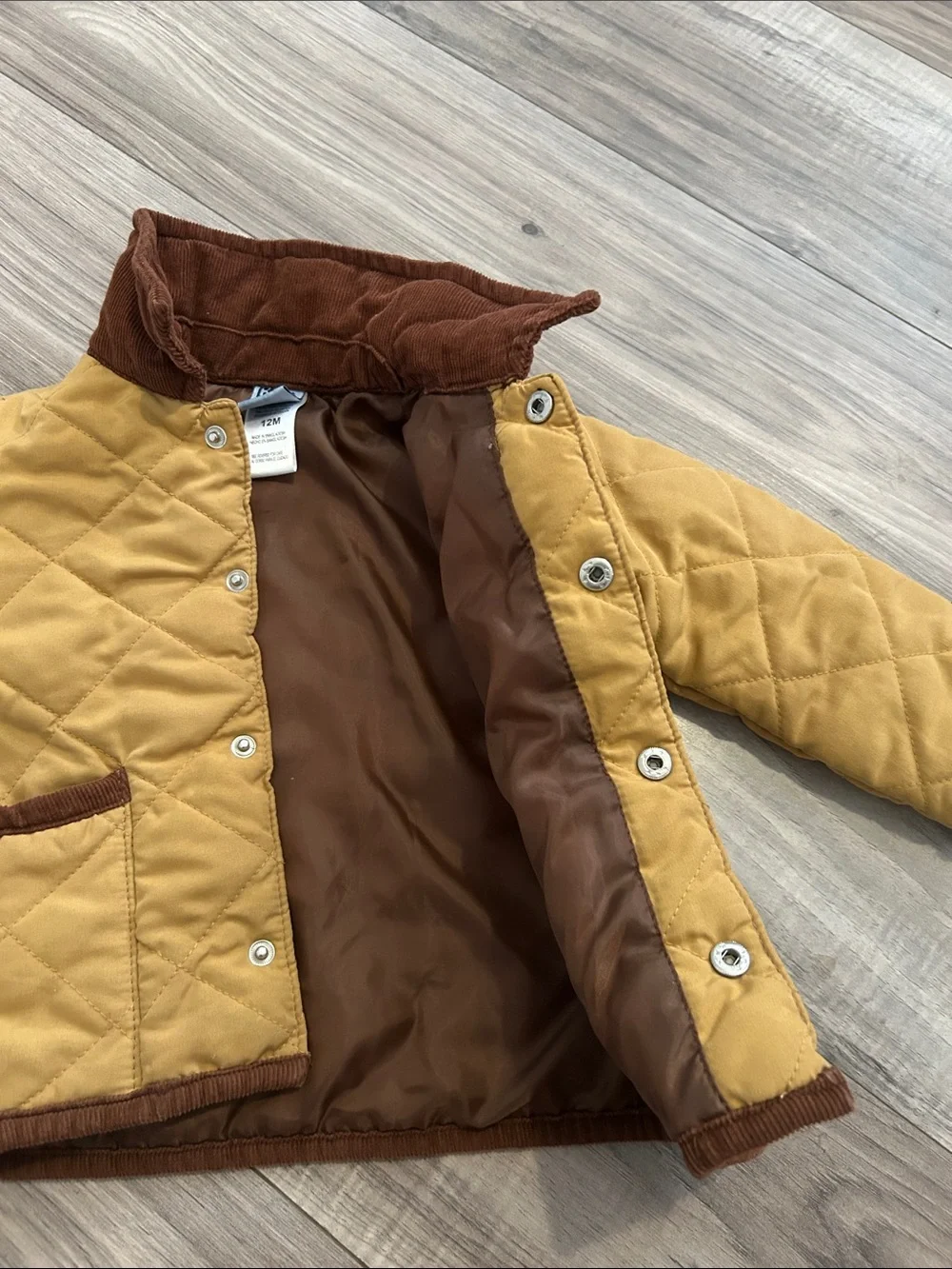 OshKosh B'gosh Denim Overalls with Mustard Quilted Jacket